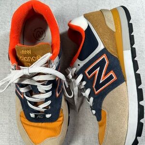 New Balance 574 with Orange and Tan Accents